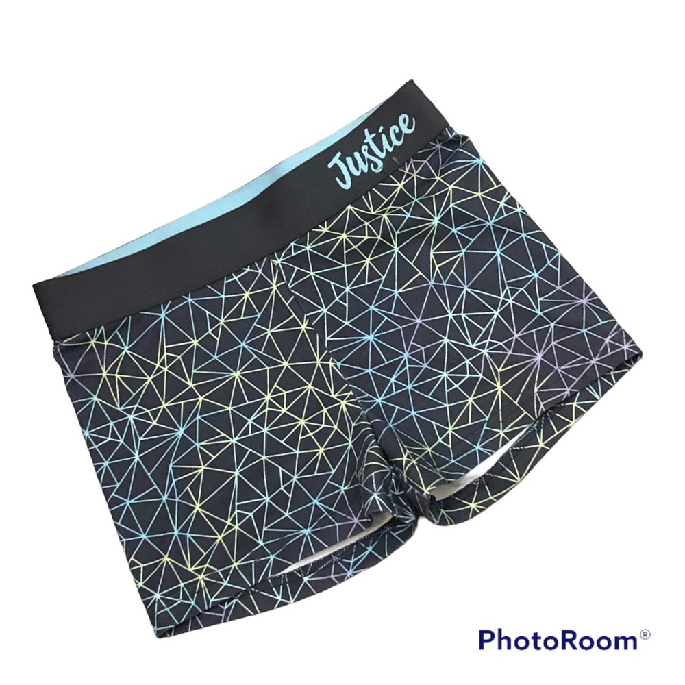 Justice Grey Geometric Print Active Boy Shorts